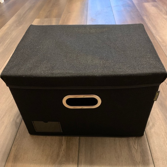 Storage & Organization | Large Black Fabriccovered Rectangular Storage ...
